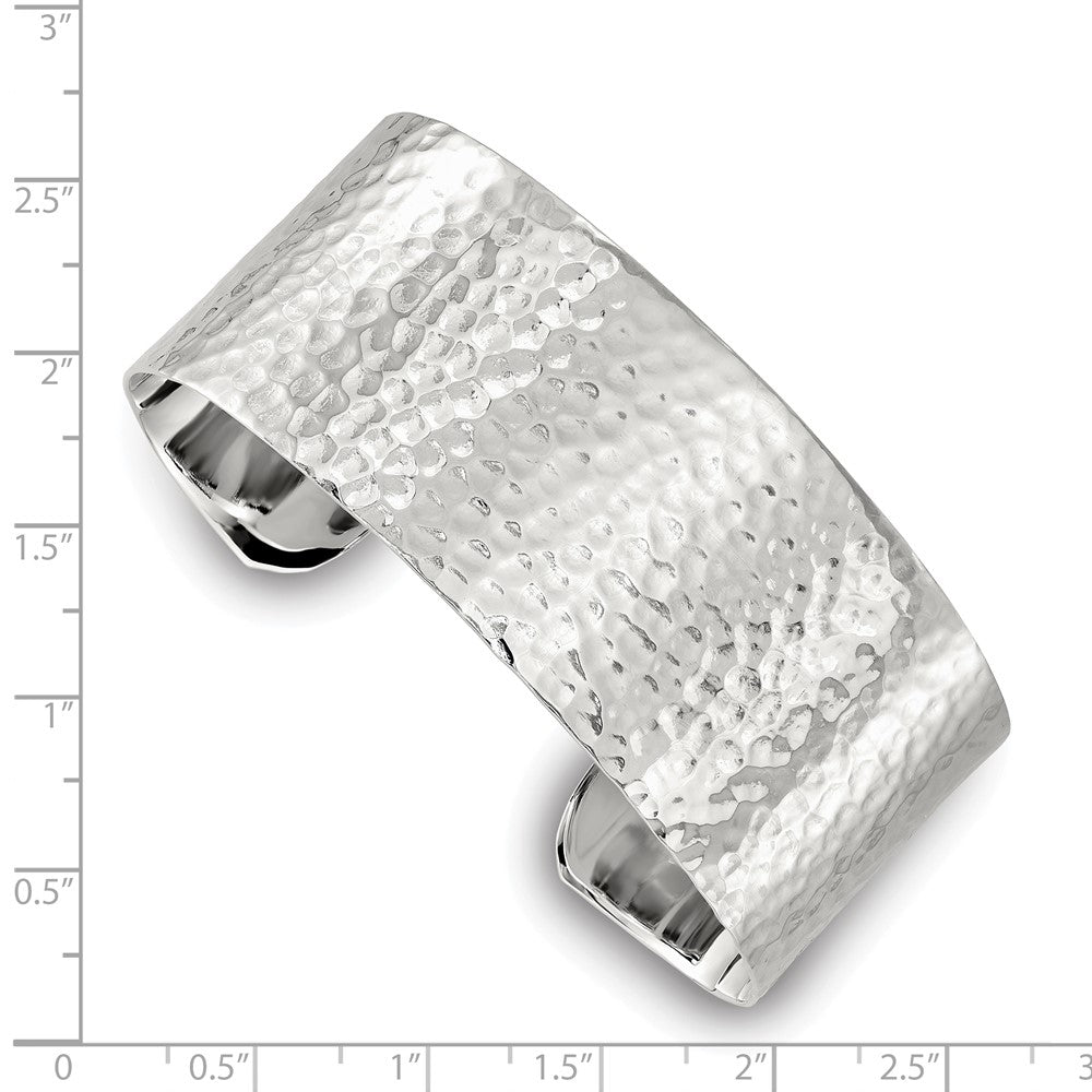 Sterlingsilber 25mm Flach Gehämmert Manschette Armreif