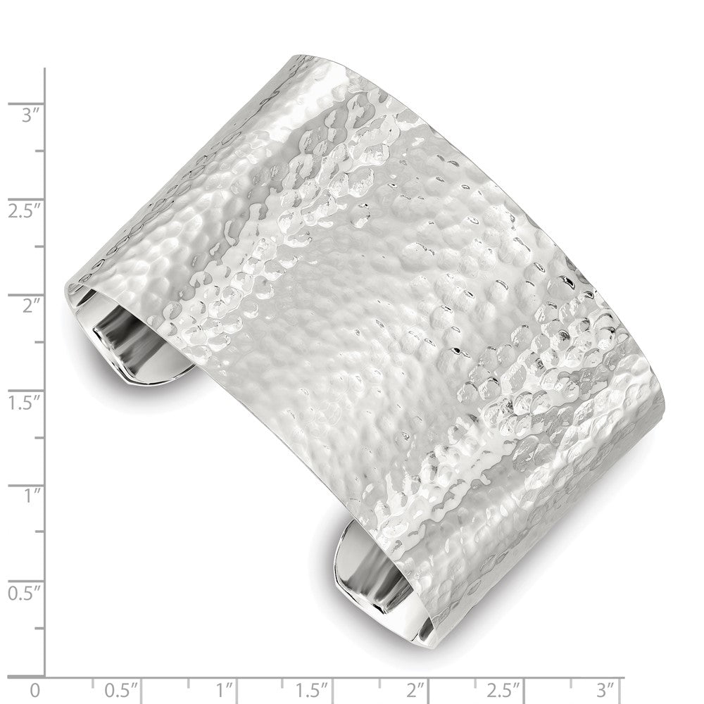 Sterlingsilber 40mm Flach Gehämmert Manschette Armreif