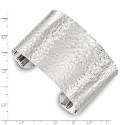Sterlingsilber 40mm Flach Gehämmert Manschette Armreif