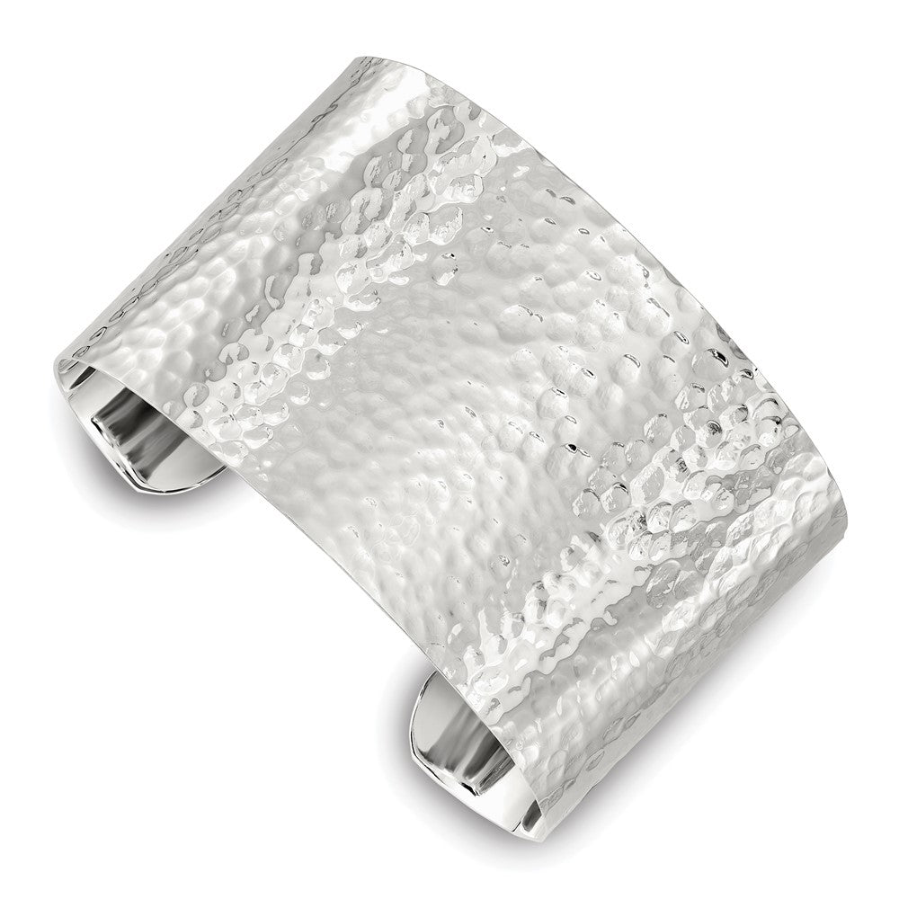 Sterlingsilber 40mm Flach Gehämmert Manschette Armreif