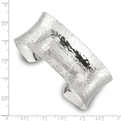 Sterlingsilber 25mm Konkav Gehämmert Manschette Armreif