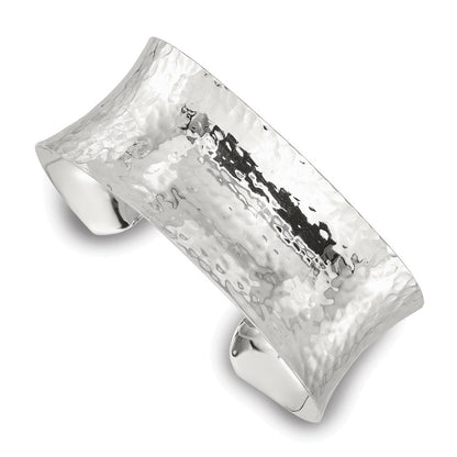 Sterlingsilber 25mm Konkav Gehämmert Manschette Armreif