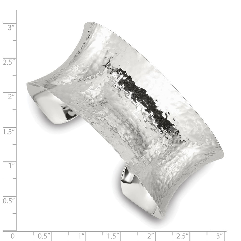 Sterlingsilber 30mm Konkav Gehämmert Manschette Armreif