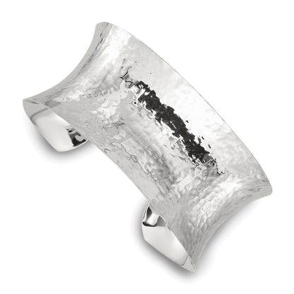 Sterlingsilber 30mm Konkav Gehämmert Manschette Armreif