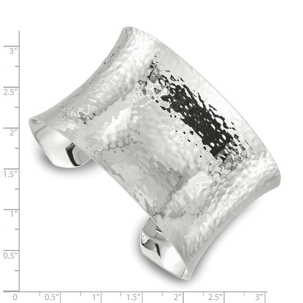 Sterlingsilber 40mm Konkav Gehämmert Manschette Armreif