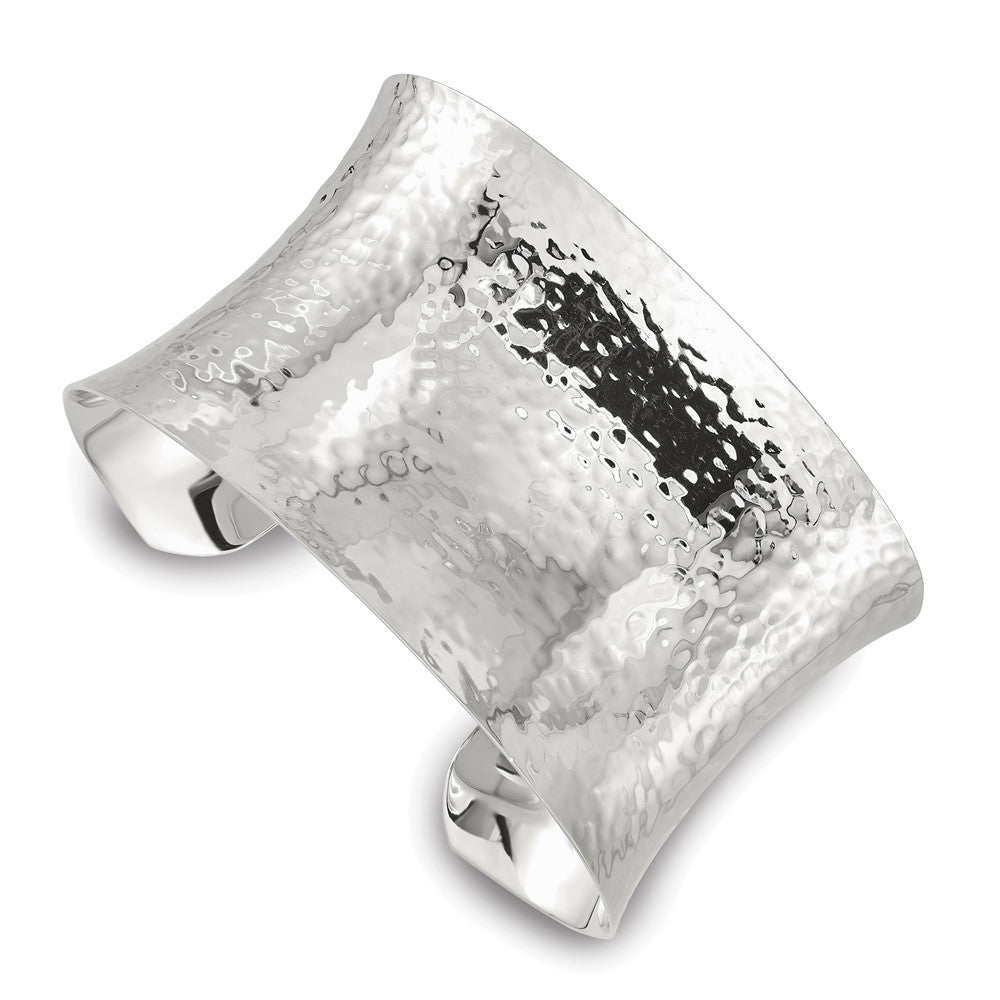 Sterlingsilber 40mm Konkav Gehämmert Manschette Armreif