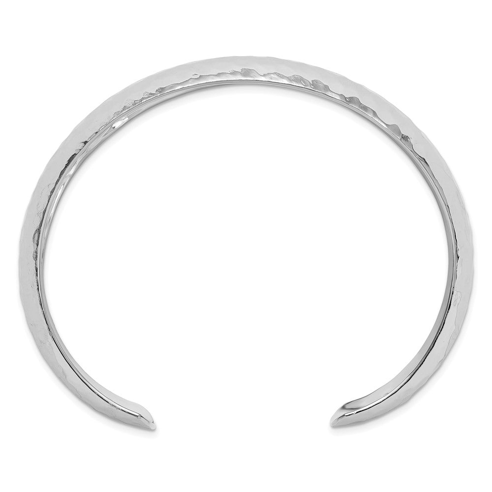 Sterlingsilber 15mm Gewölbt Gehämmert Manschette Armreif