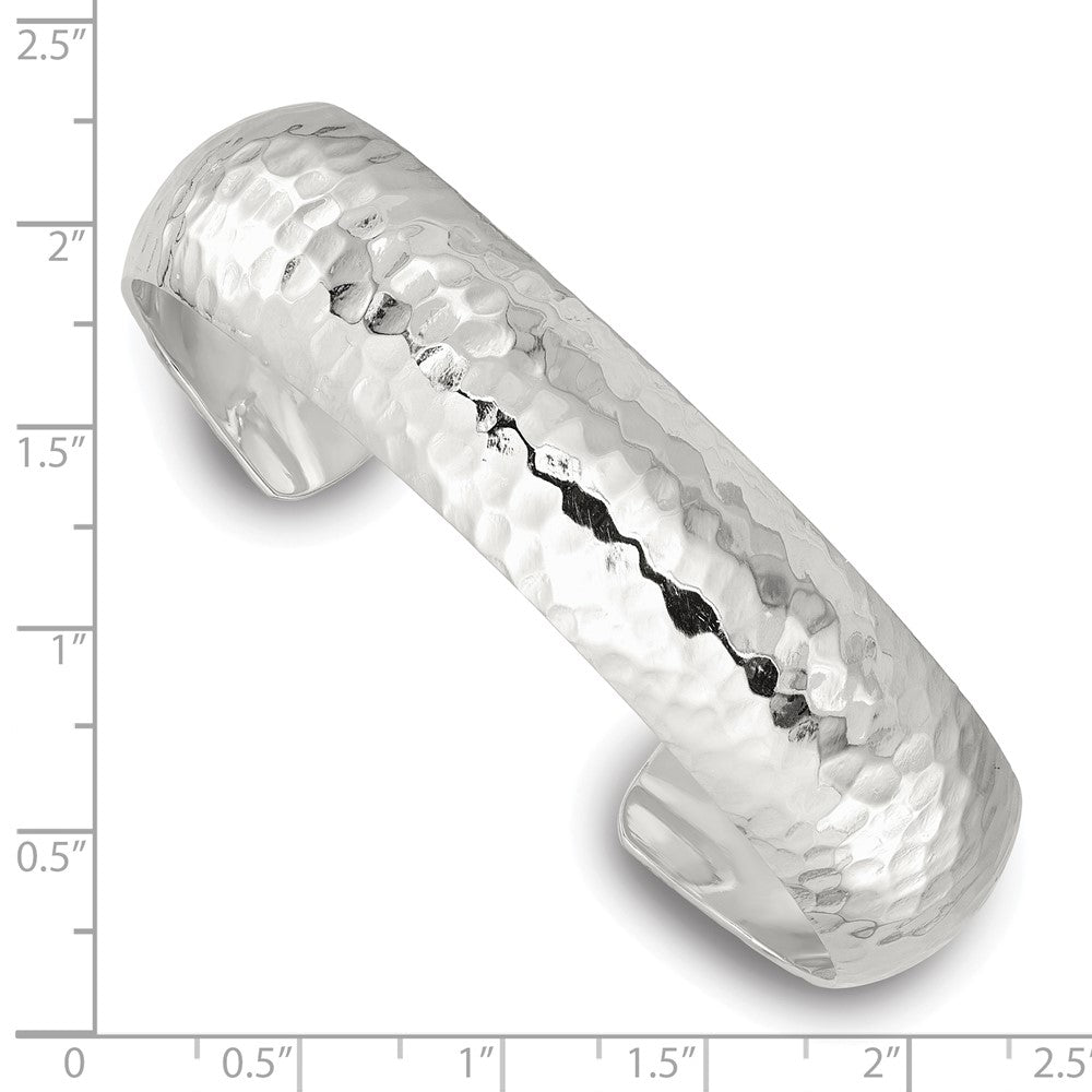 Sterlingsilber 15mm Gewölbt Gehämmert Manschette Armreif