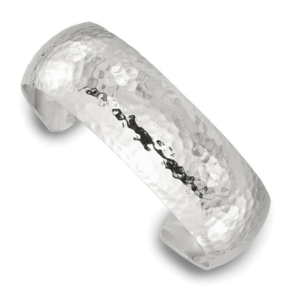 Sterlingsilber 20mm Gewölbt Gehämmert Manschette Armreif