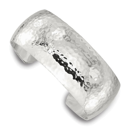 Sterlingsilber 25mm Gewölbt Gehämmert Manschette Armreif