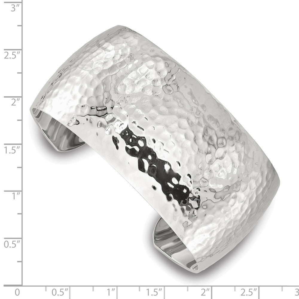 Sterlingsilber 30mm Gewölbt Gehämmert Manschette Armreif