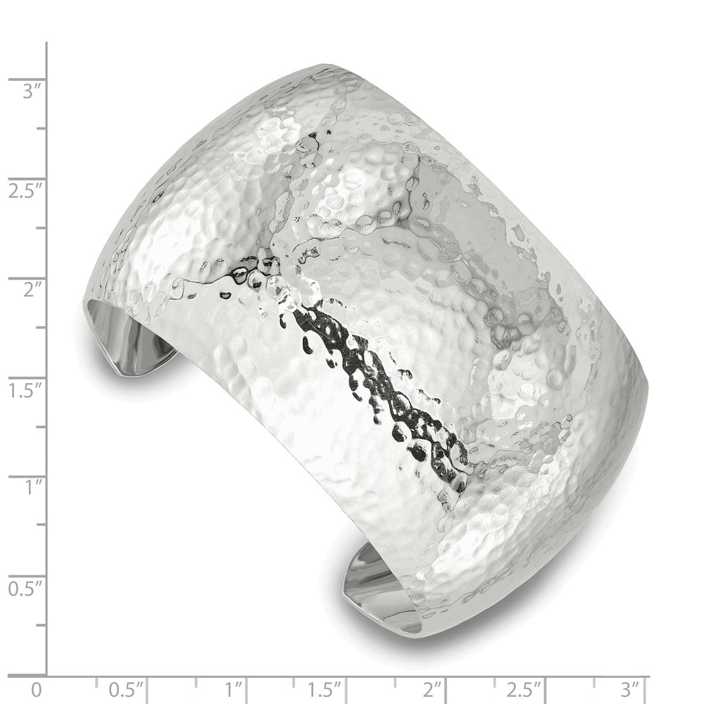 Sterlingsilber 40mm Gewölbt Gehämmert Manschette Armreif