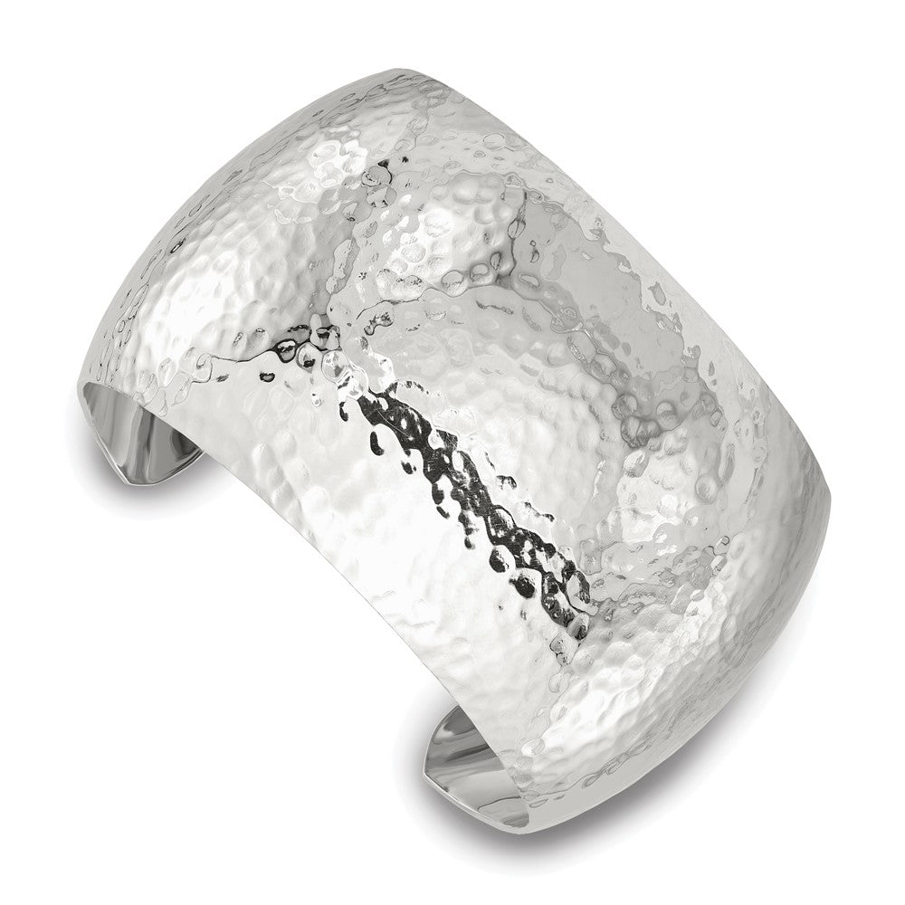 Sterlingsilber 40mm Gewölbt Gehämmert Manschette Armreif