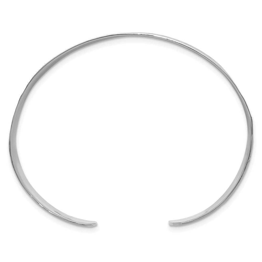 Sterlingsilber 15mm Flach Gehämmert Manschette Armreif