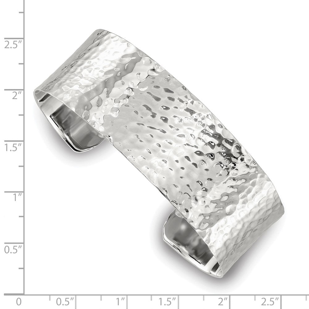 Sterlingsilber 20mm Flach Gehämmert Manschette Armreif