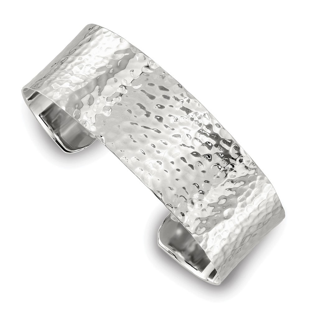 Sterlingsilber 20mm Flach Gehämmert Manschette Armreif