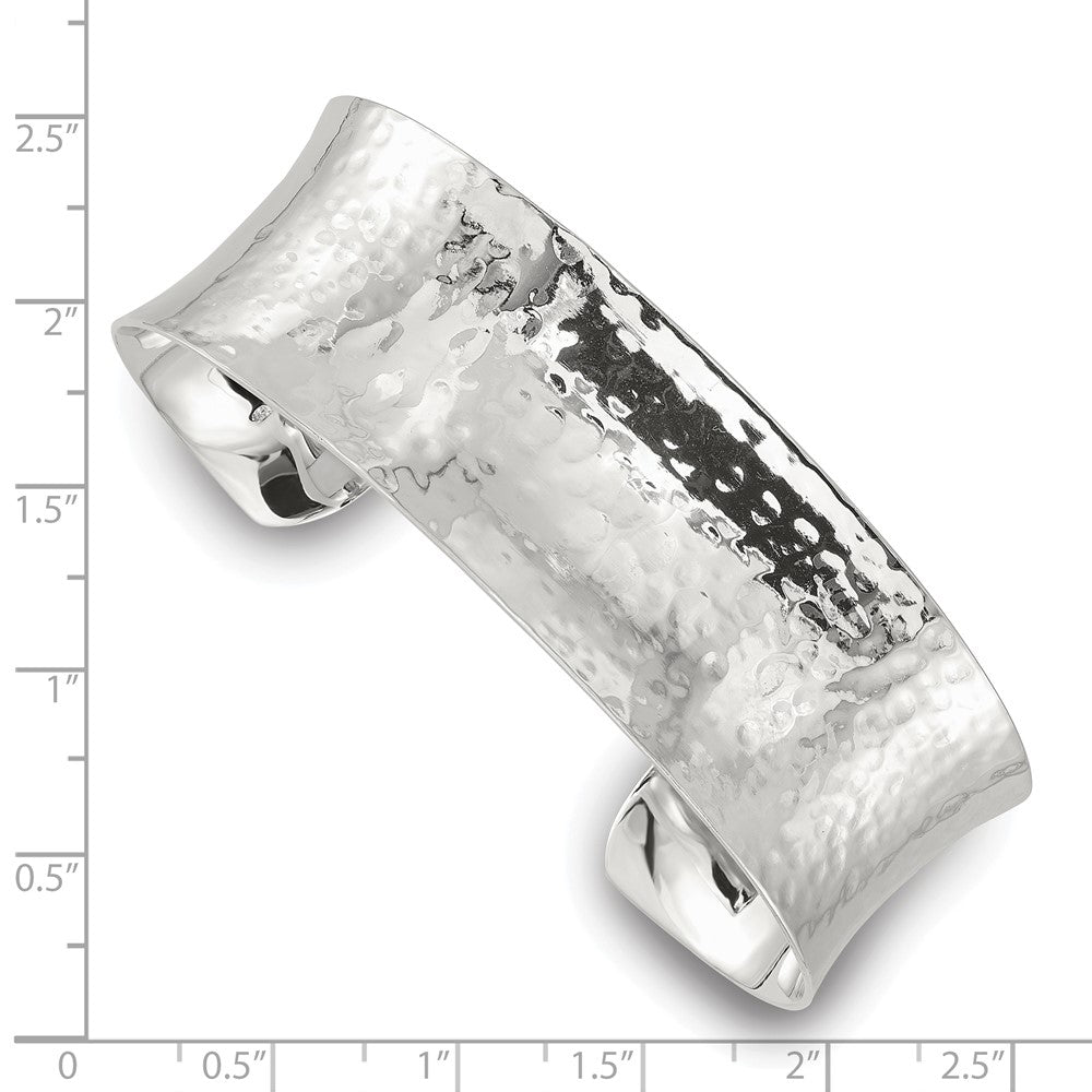 Sterlingsilber 20mm Konkav Gehämmert Manschette Armreif