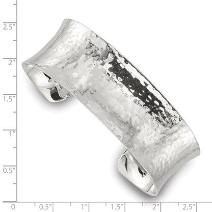 Sterlingsilber 20mm Konkav Gehämmert Manschette Armreif