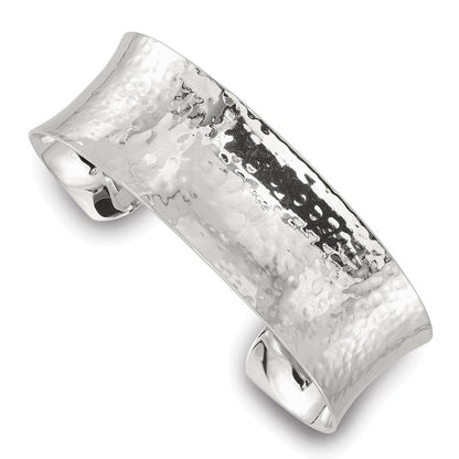 Sterlingsilber 20mm Konkav Gehämmert Manschette Armreif