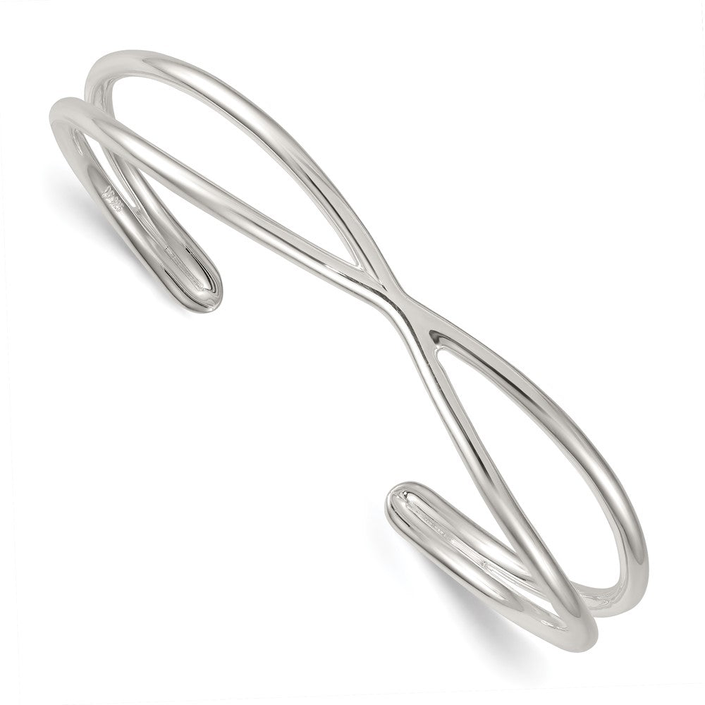Sterlingsilber Poliert X Manschette Armreif