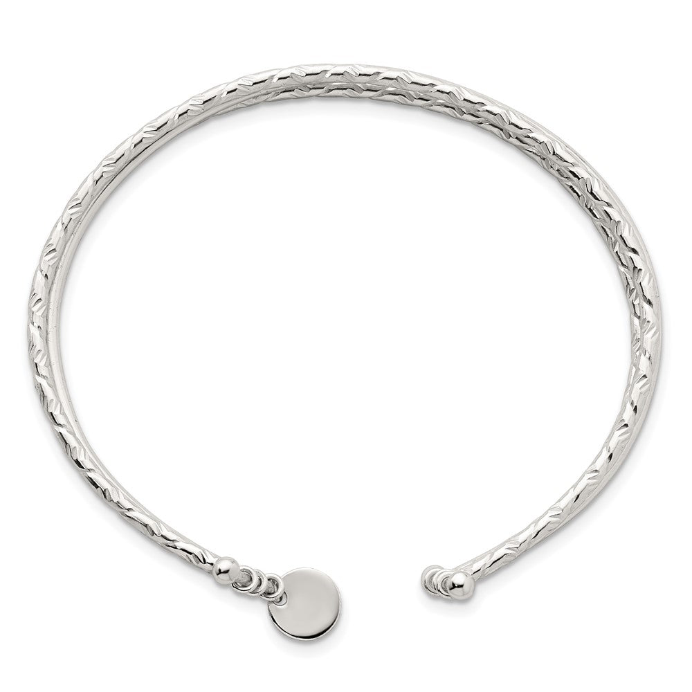 Sterlingsilber Poliert und Strukturiert 3 Ring Manschette Armreif