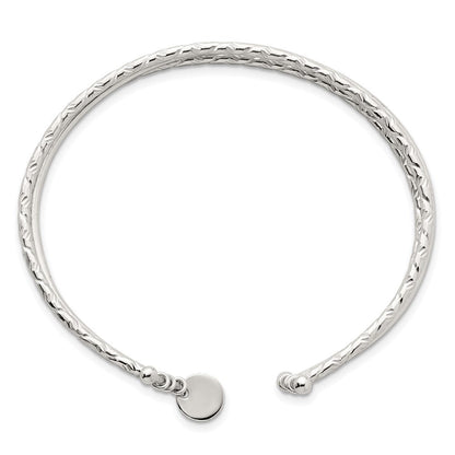 Sterlingsilber Poliert und Strukturiert 3 Ring Manschette Armreif