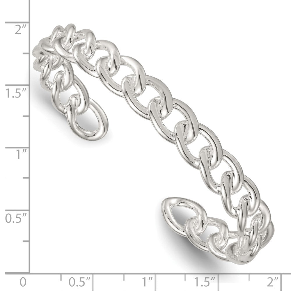 Sterlingsilber Poliert Panzer Glieder Manschette Armreif