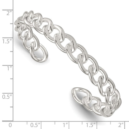 Sterlingsilber Poliert Panzer Glieder Manschette Armreif