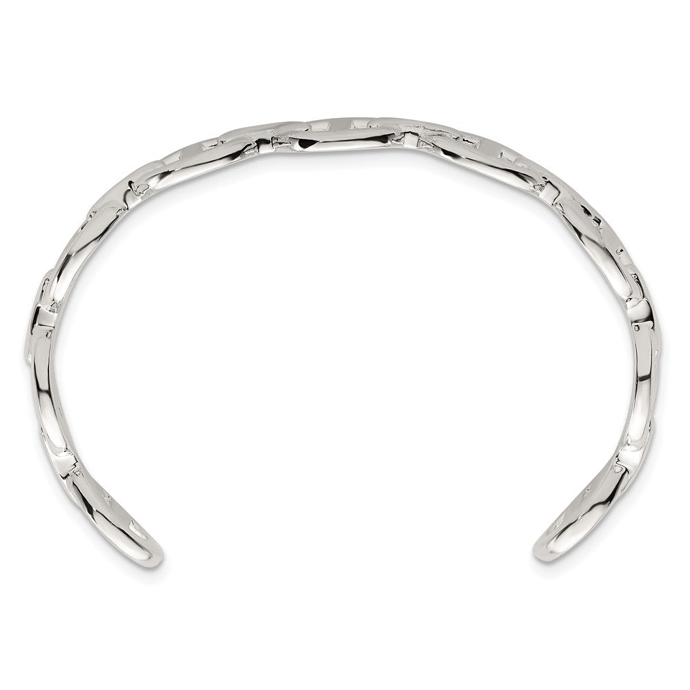 Sterlingsilber Poliert Anker / Marine Glieder Manschette Armreif