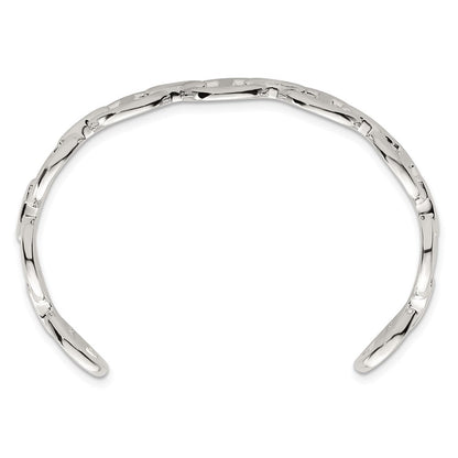 Sterlingsilber Poliert Anker / Marine Glieder Manschette Armreif