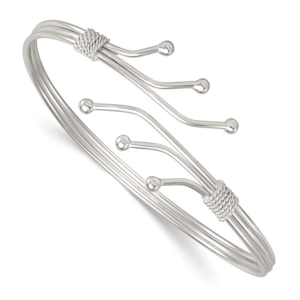 Sterlingsilber Poliert Fantasie Manschette Armreif
