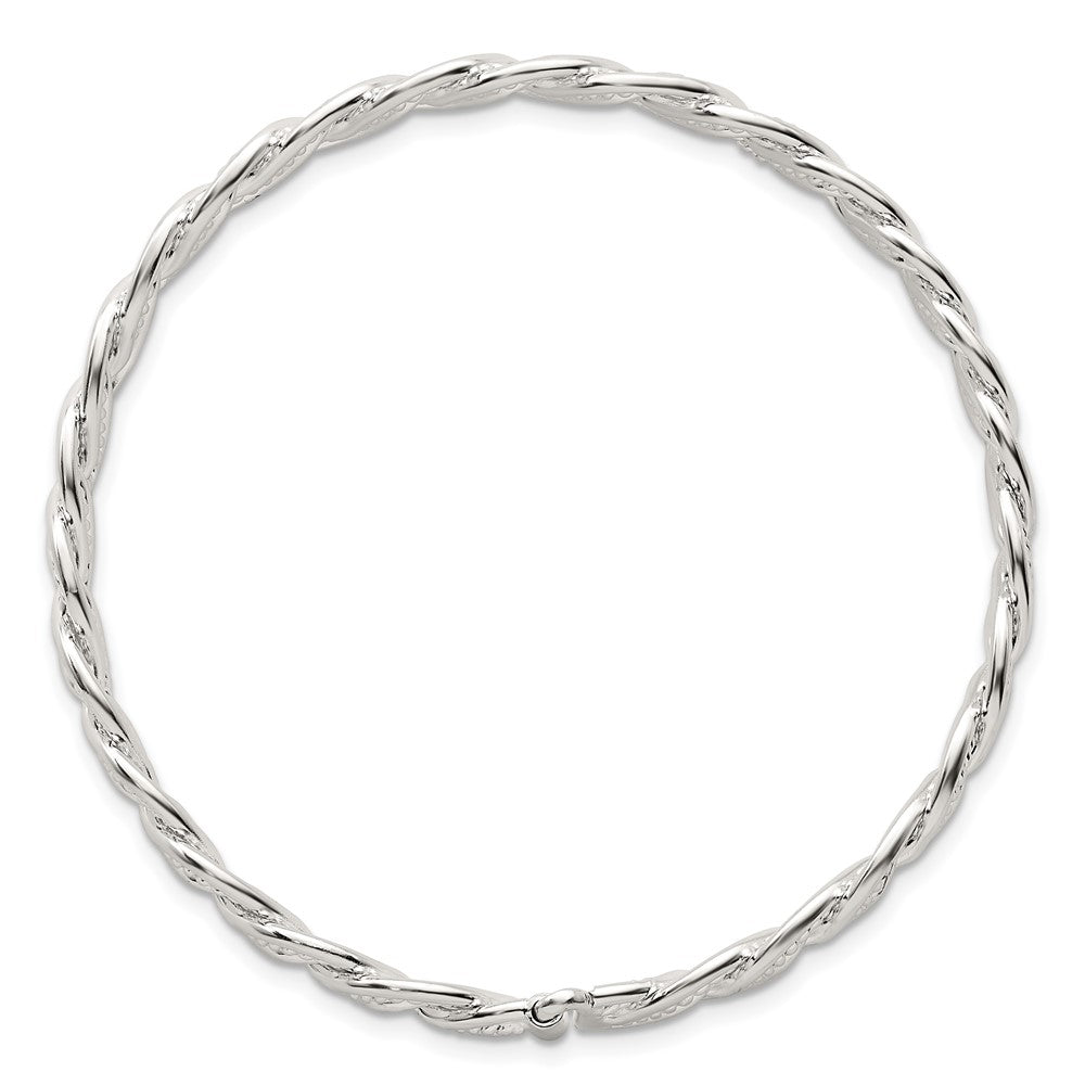 Sterlingsilber Poliert Gedreht und Geflochten Flexibel Armreif
