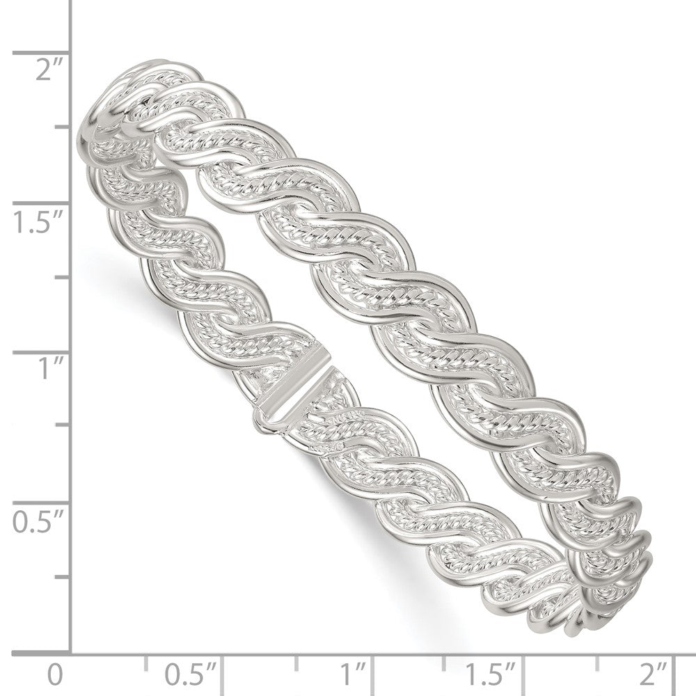 Sterlingsilber Poliert Gedreht und Geflochten Flexibel Armreif