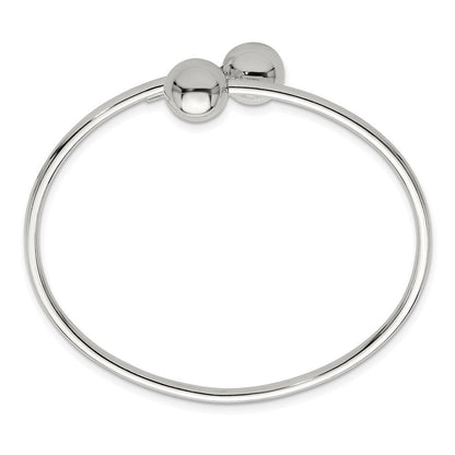 Sterlingsilber Poliert Kugel Flexibel Manschette Armreif