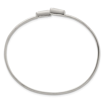 Sterlingsilber Poliert Verjüngt Baguette Zirkonia Manschette Armreif