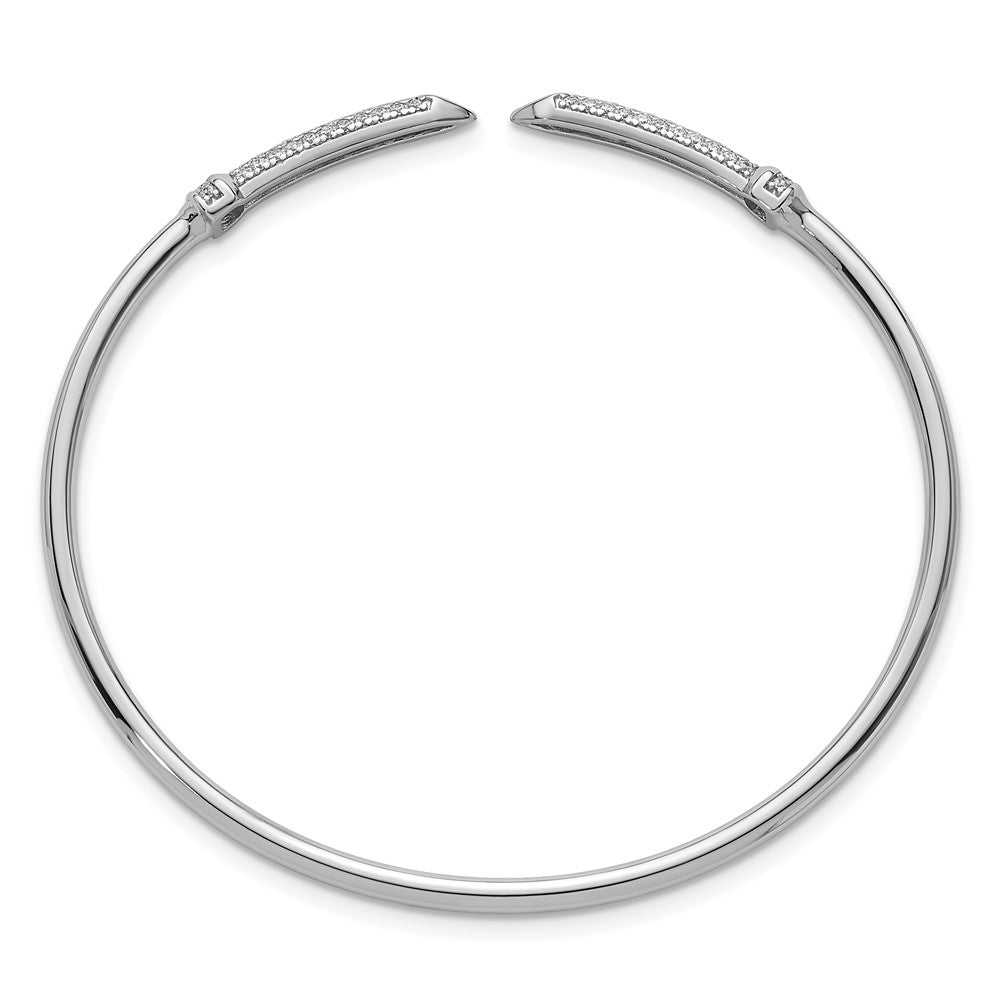 Sterlingsilber Rhodiniert Zirkonia Pointed Flexibel Manschette Armreif