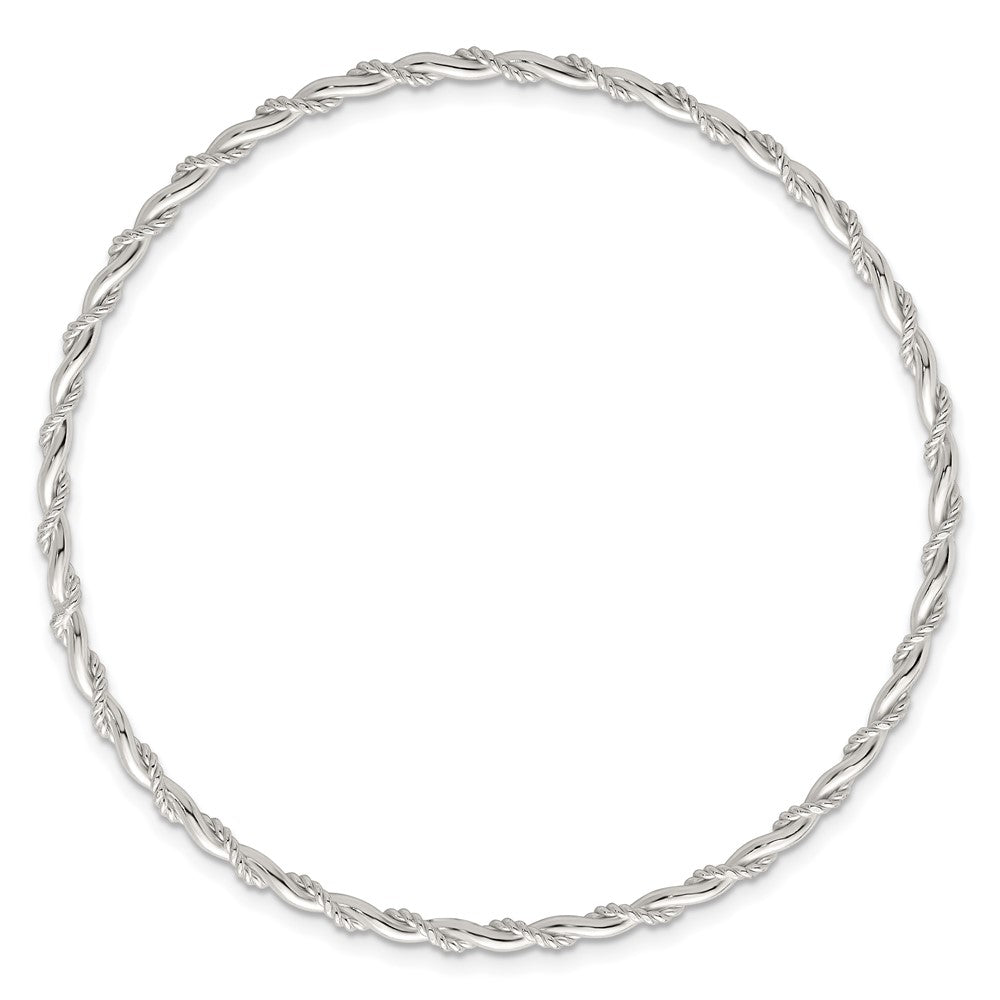 Sterlingsilber Poliert und Gedreht 2.5mm Schieber auf Armreif