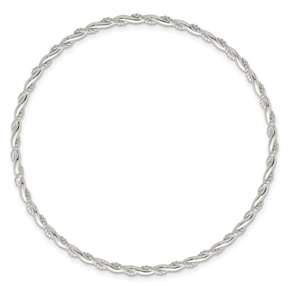 Sterlingsilber Poliert und Gedreht 2.5mm Schieber auf Armreif