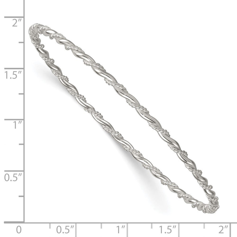Sterlingsilber Poliert und Gedreht 2.5mm Schieber auf Armreif