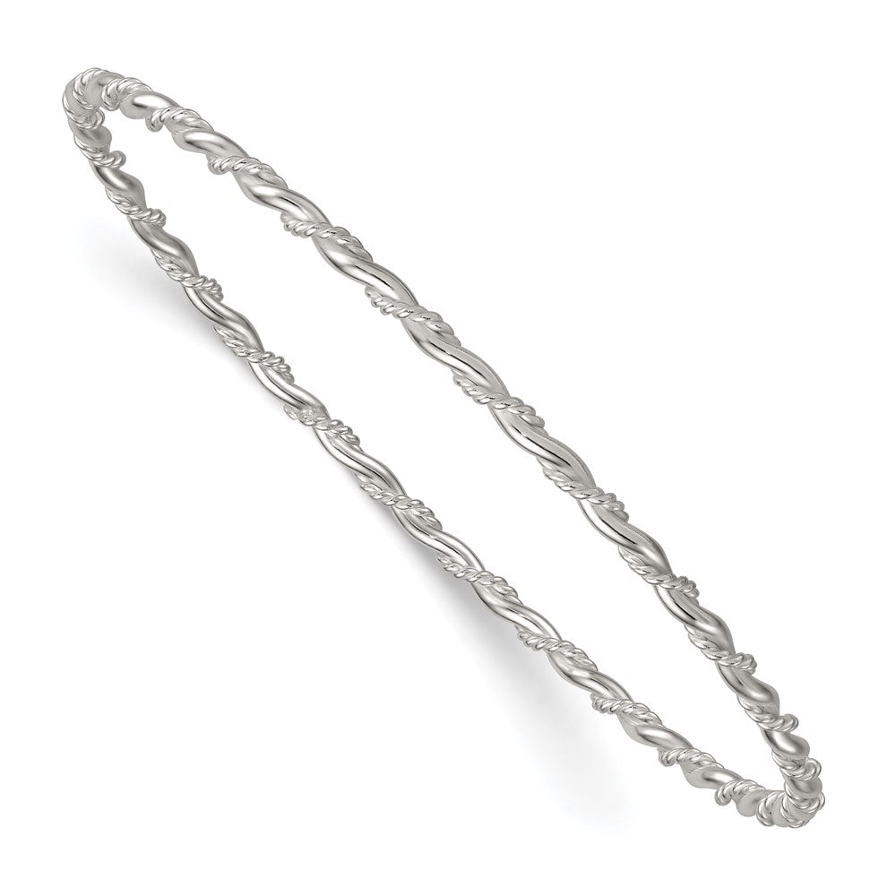 Sterlingsilber Poliert und Gedreht 2.5mm Schieber auf Armreif