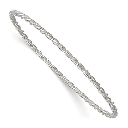 Sterlingsilber Poliert und Gedreht 2.5mm Schieber auf Armreif