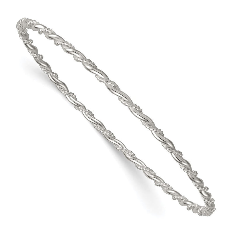 Sterlingsilber Poliert und Gedreht 2.5mm Schieber auf Armreif