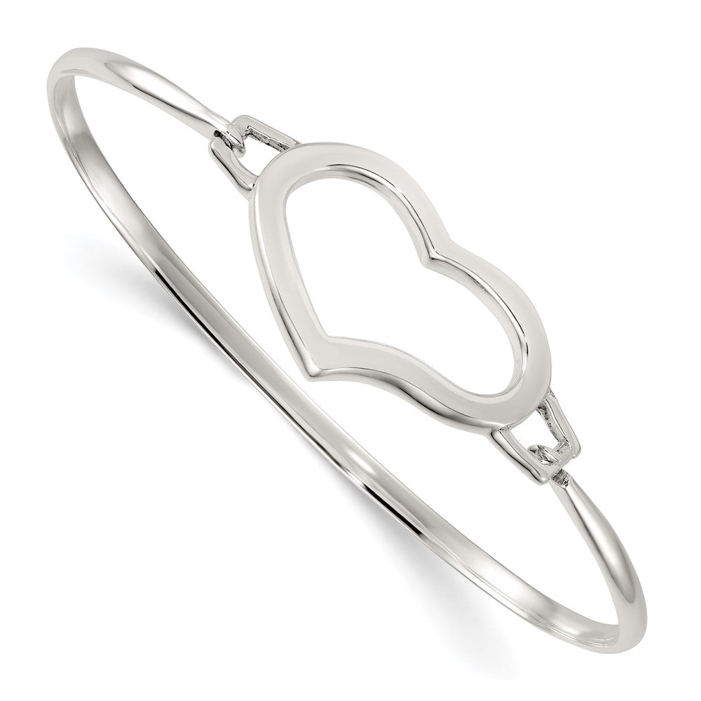 Sterlingsilber Poliert Offen Herz Armreif