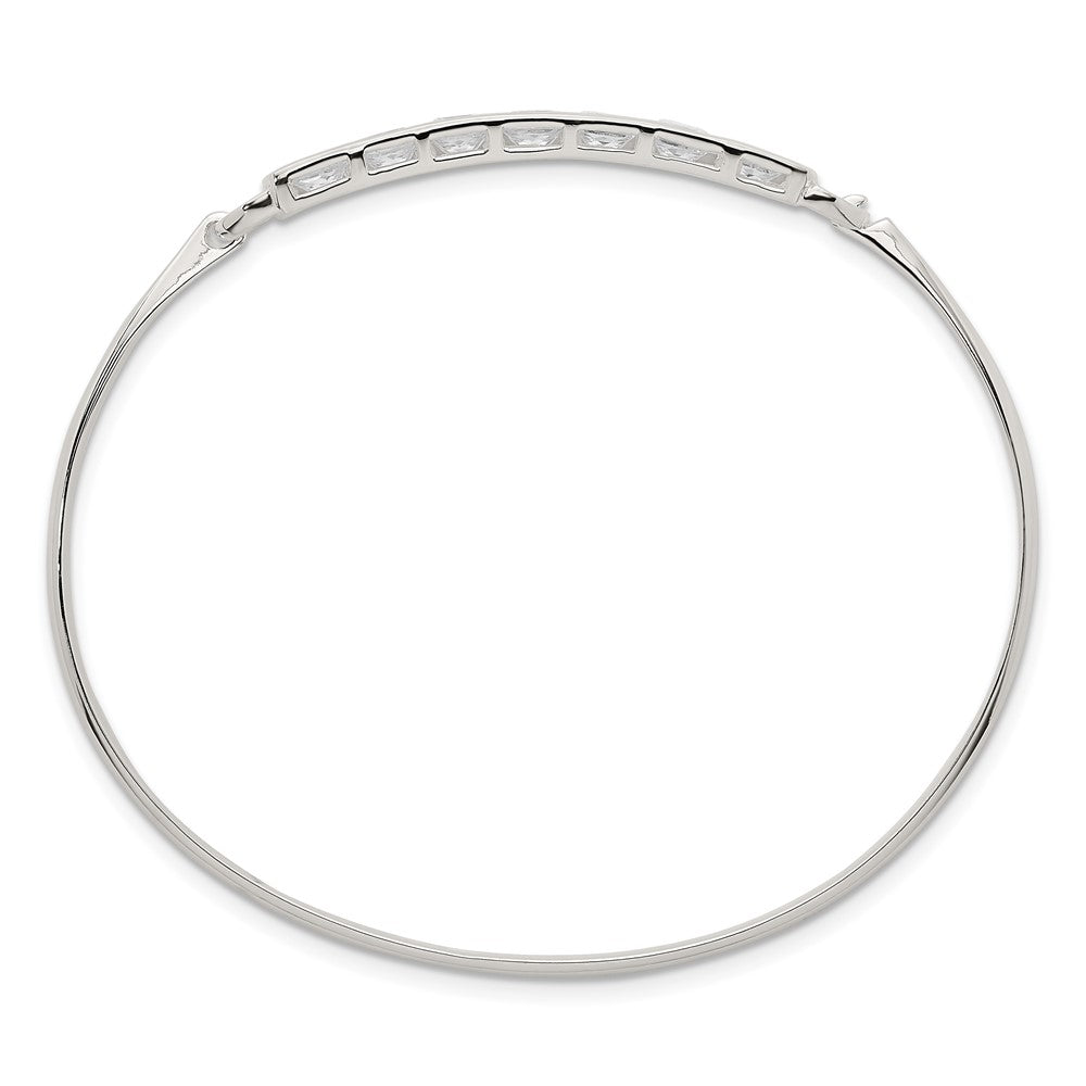 Sterlingsilber Poliert Quadratisch Zirkonia Stab Armreif