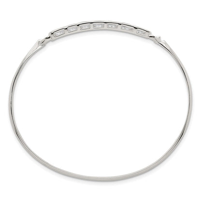 Sterlingsilber Poliert Quadratisch Zirkonia Stab Armreif