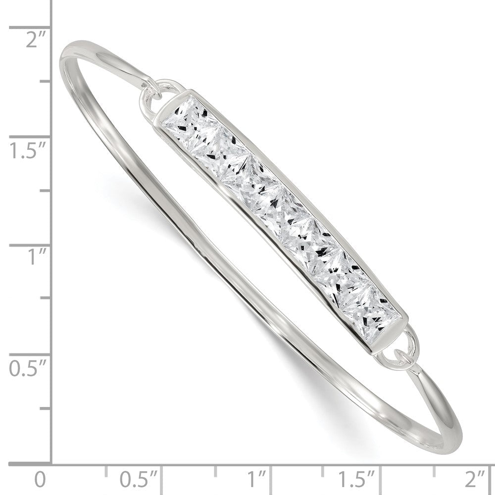 Sterlingsilber Poliert Quadratisch Zirkonia Stab Armreif