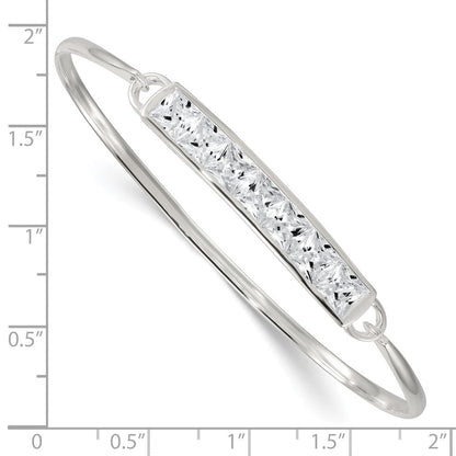 Sterlingsilber Poliert Quadratisch Zirkonia Stab Armreif