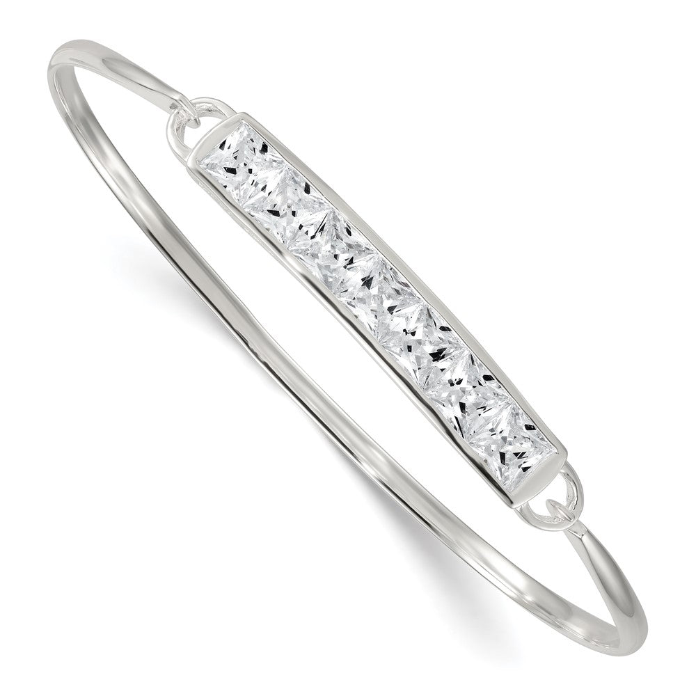Sterlingsilber Poliert Quadratisch Zirkonia Stab Armreif