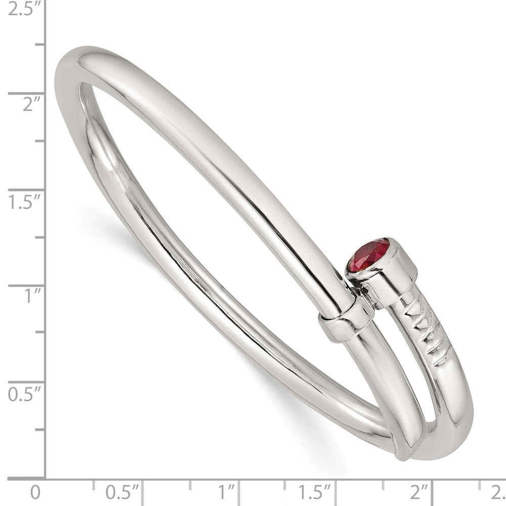 Sterlingsilber Poliert Rot Zirkonia Schieber auf Expandable Armreif