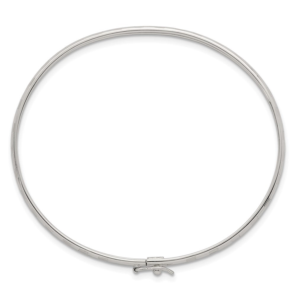 Sterlingsilber Poliert und Diamantiert 3.0mm Flexibel Armreif